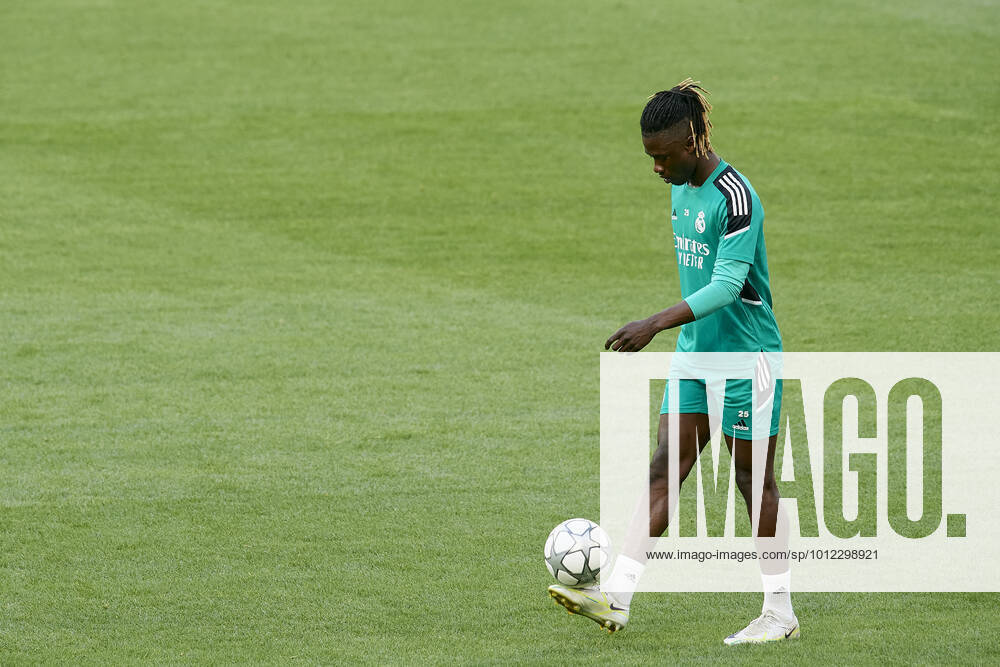 Liverpool FC Training Session And press conference, PK, Pressekonferenz - UEFA Champions League Final 2021 22 Eduardo Camavinga of Real Madrid at Stade de France on May 27, 2022 in Paris, France. Liverpool will face Real Madrid in the UEFA Champions League final on May 28, 2022. Paris France