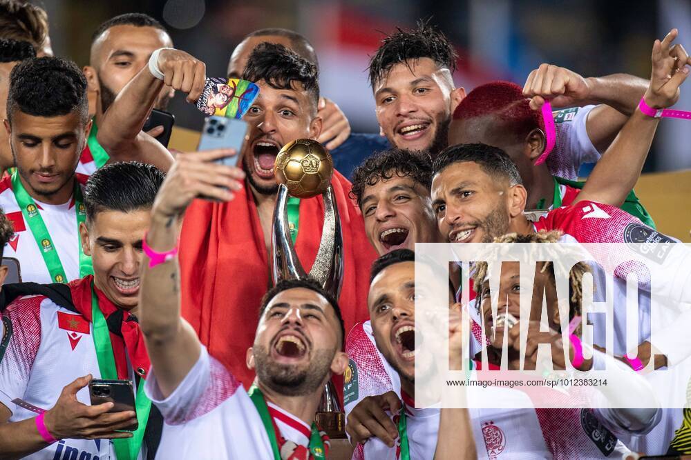KW22 CASABLANCA, MOROCCO - MAY 30: Wydad AC players celebrates following their sides victory during the CAF Champions League Final 2022 match between Al Ahly and Wydad AC at Stade Mohammed V on May 30, 2022 in Casablanca, M Al Ahly and Wydad AC - CAF Champions League Final