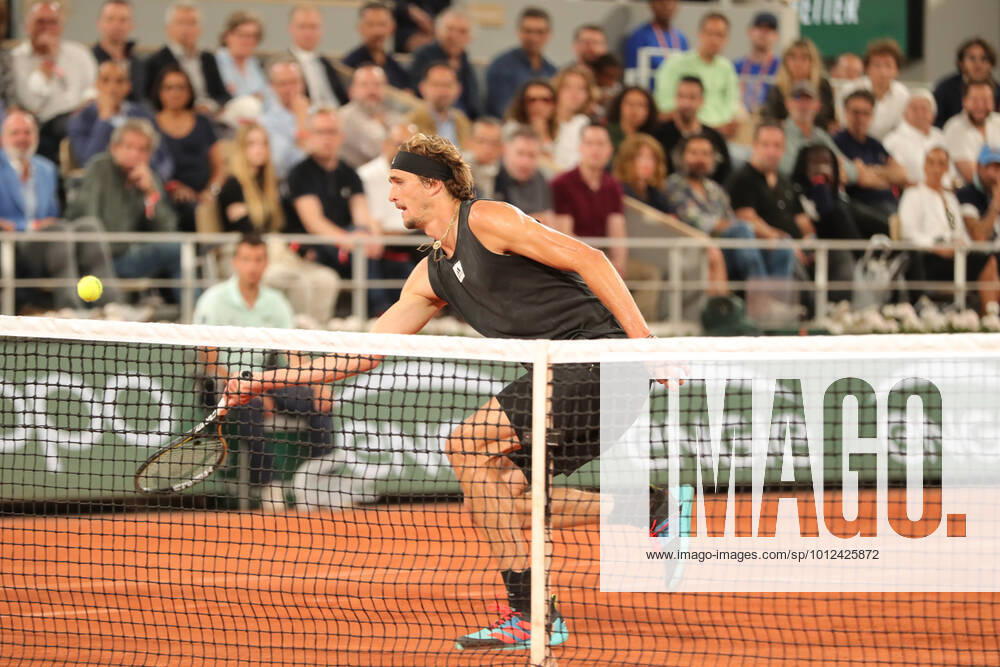 3rd June 2022; Roland Garros, Paris, France: French Open Tennis tournament, mens semi-final; Alexander Zverev (GER) at the net during his match against Rafael Nadal (ESP) ActionPlus12396277 JonxBromley Content restricted for UK based newspaper