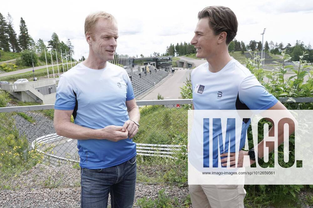 Cross-country skiing, cross-country skiing and parasailing teams Oslo 20220617 Bjorn Daehlie t v together with Max Novak in connection with investment of new ski team Photo Terje Pedersen NTB Oslo Norway