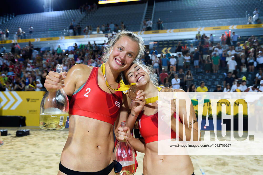 Beach Volleyball World Championship, Rome, 19 06 2022 Cinja Tillmann GER , Svenja Mueller GER Beach Volleyball World Championship, Rome on 19 06 2022