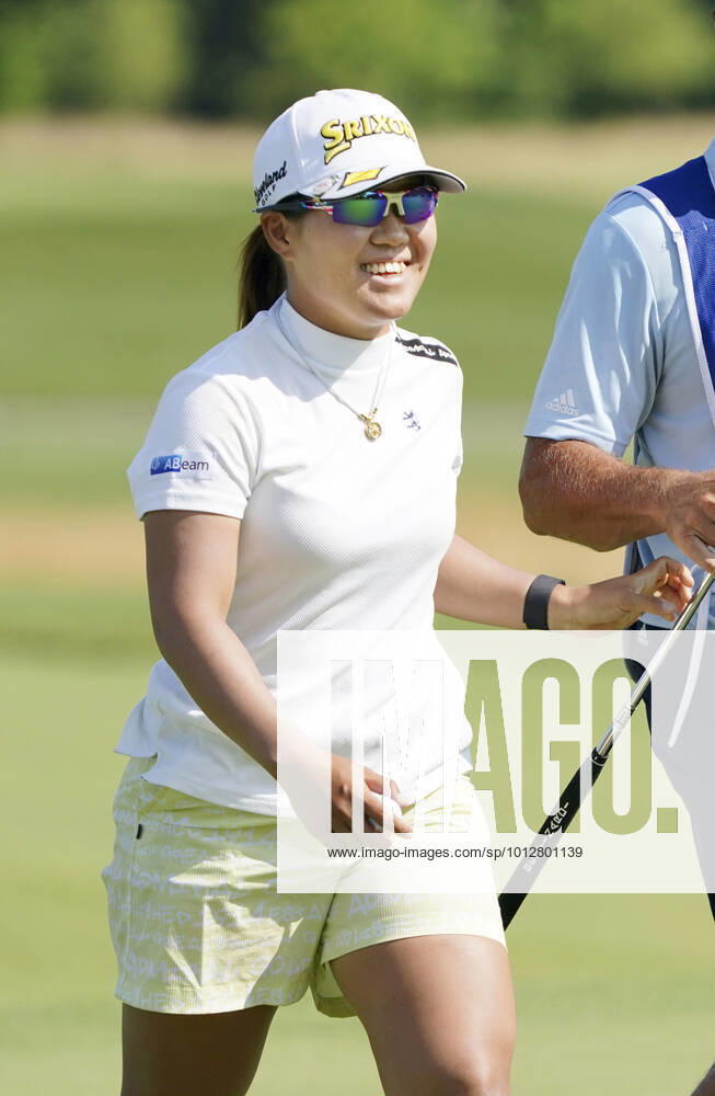 Golf: Women s PGA, Golf Herren Championship Nasa Hataoka of Japan reacts to her birdie on the fourth hole during the second round of the Women s PGA Championship golf tournament at Congressional Country Club in Bethesda, Maryland, on June 24, 2022. A14AA0001305567P