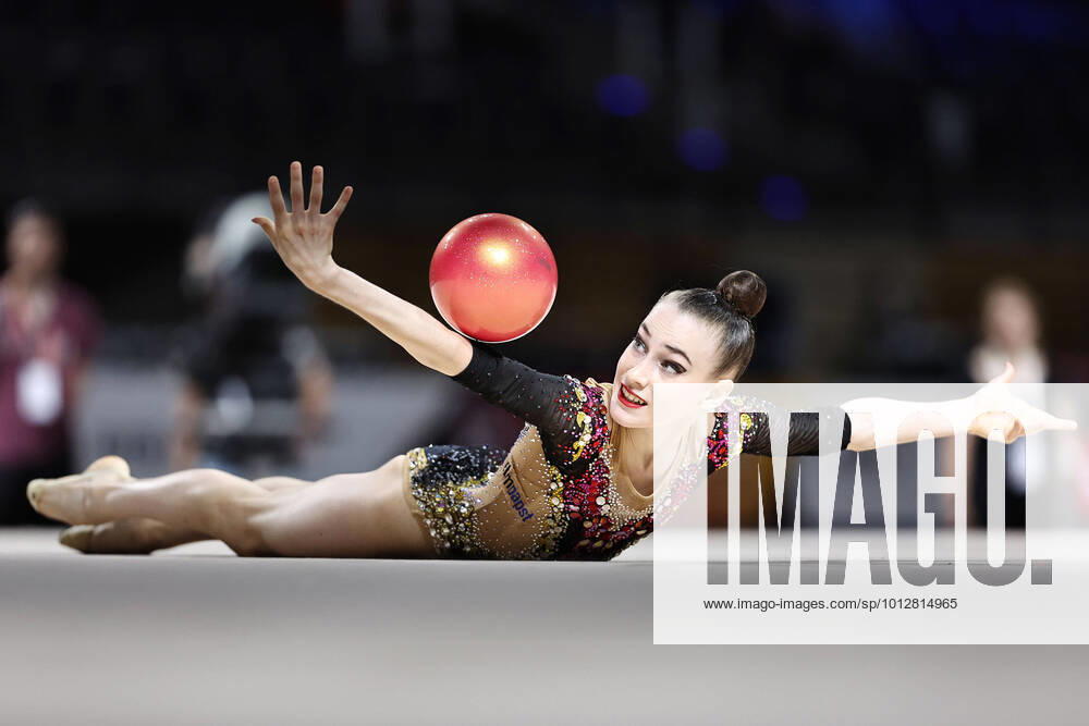 Darja Varfolomeev, GER, during apparatus final of 2022 national rhythmic gymnastics championships at Die Finals in Berlin