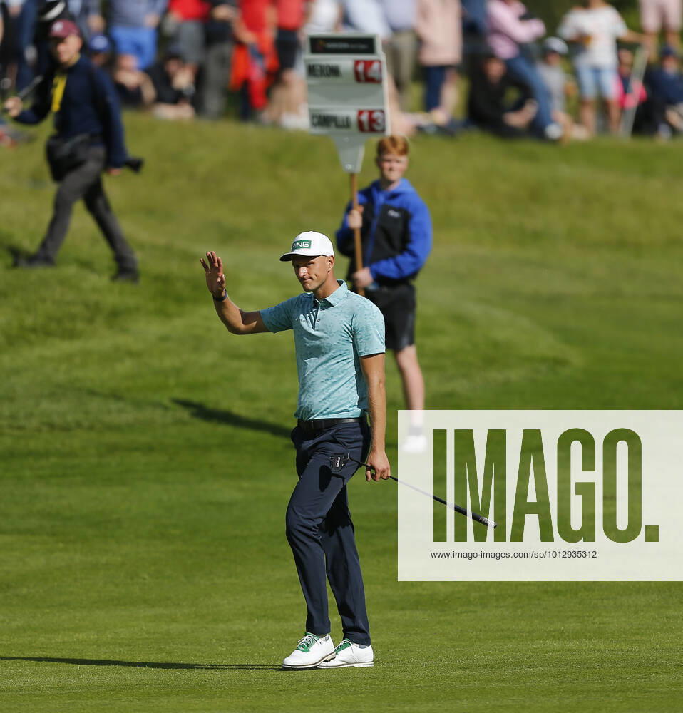 2nd July 2022, Mount Juliet Golf & Spa Hotel, Thomastown, County Kilkenny, Republic of Ireland: Horizon Irish Open Golf, 3rd round; Adrian Meronk of Poland acknowledges the crowd around the 18th green ActionPlus12404243 PeterxFitzpatrick