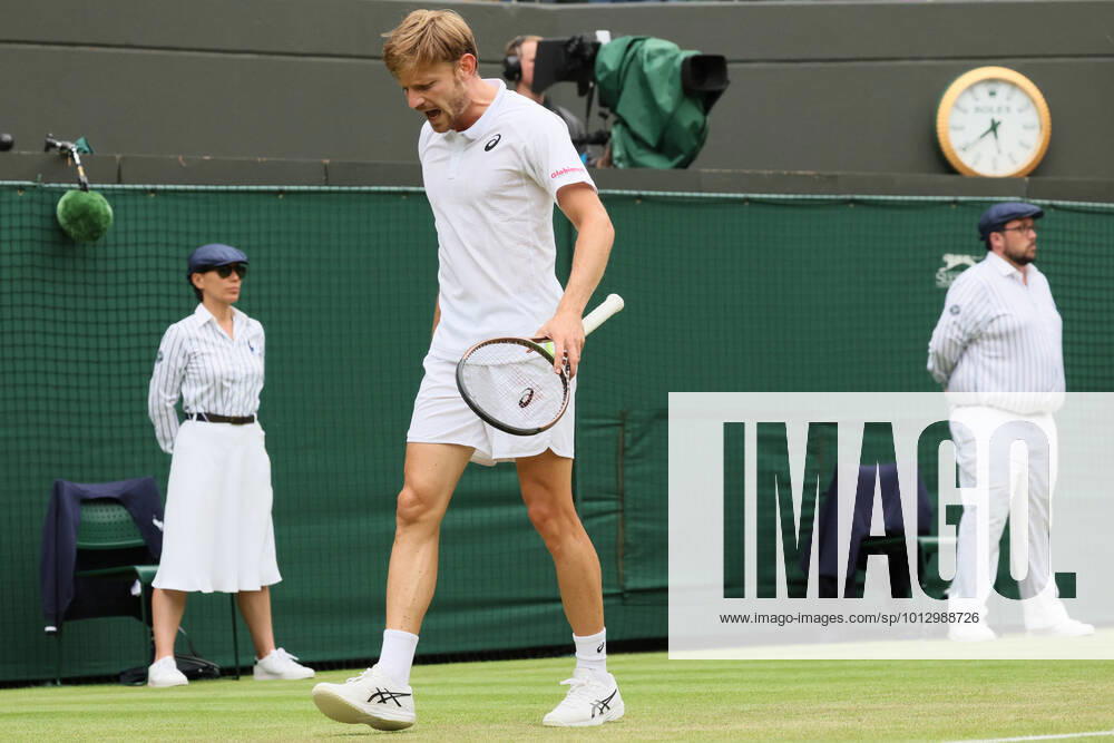 Belgian David Goffin pictured during a tennis match against UK Norrie in the 1 8 finals of the men s singles tournament at the 2022 Wimbledon grand slam tennis tournament at the All England Tennis Club, in south-west London, Britain, Tuesday 05 July 2022. BENOITxDOPPAGNE x37037342x