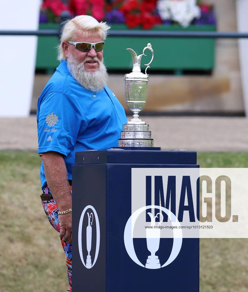 11th July 2022, Old Course at St Andrews, St Andrews, Fife, Scotland; The Open Golf Championship pre-tournament activities; 1995 Open Champion John Daly (USA) with the Claret Jug trophy during the Celebration of Champions event ActionPlus12407590 DavidxBlunsden