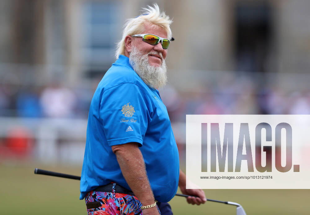 11th July 2022, Old Course at St Andrews, St Andrews, Fife, Scotland; The Open Golf Championship pre-tournament activities; 1995 Champion John Daly (USA) walks from the first tee during the Celebration of Champions event ActionPlus12407622 DavidxBlunsden