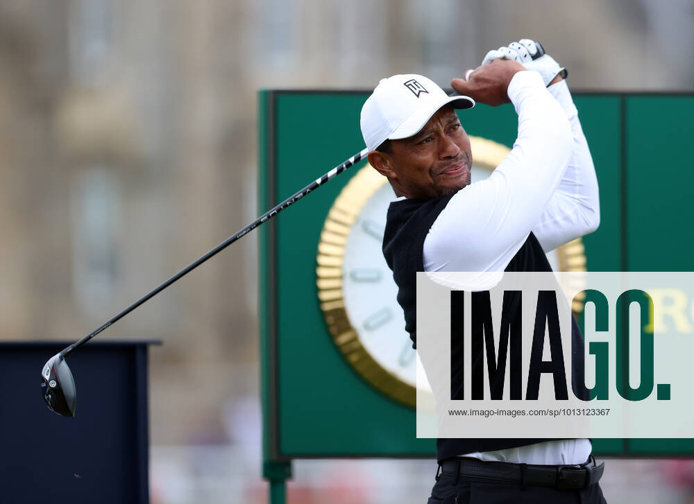11th July 2022, Old Course at St Andrews, St Andrews, Fife, Scotland; The Open Golf Championship pre-tournament activities; Tiger Woods on the 2nd tee during the Celebration of Champions event ActionPlus12407660 DavidxBlunsden