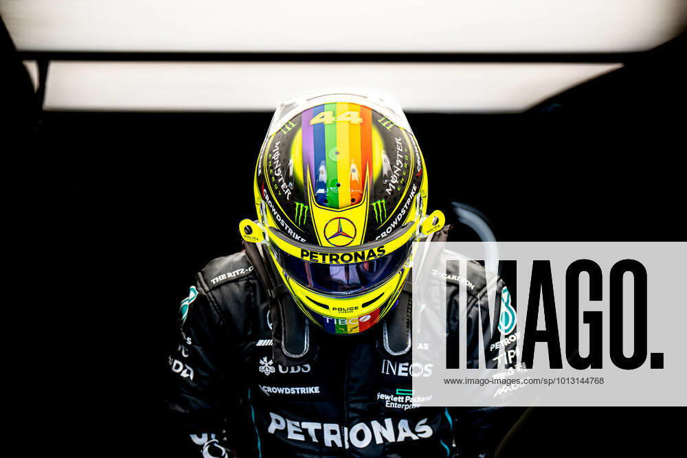 NORTHAMPTON, ENGLAND: Lewis Hamilton, racing for the Mercedes AMG team during the 2022 Formula 1 British Grand Prix at Silverstone in Northampton, England. British Grand Prix
