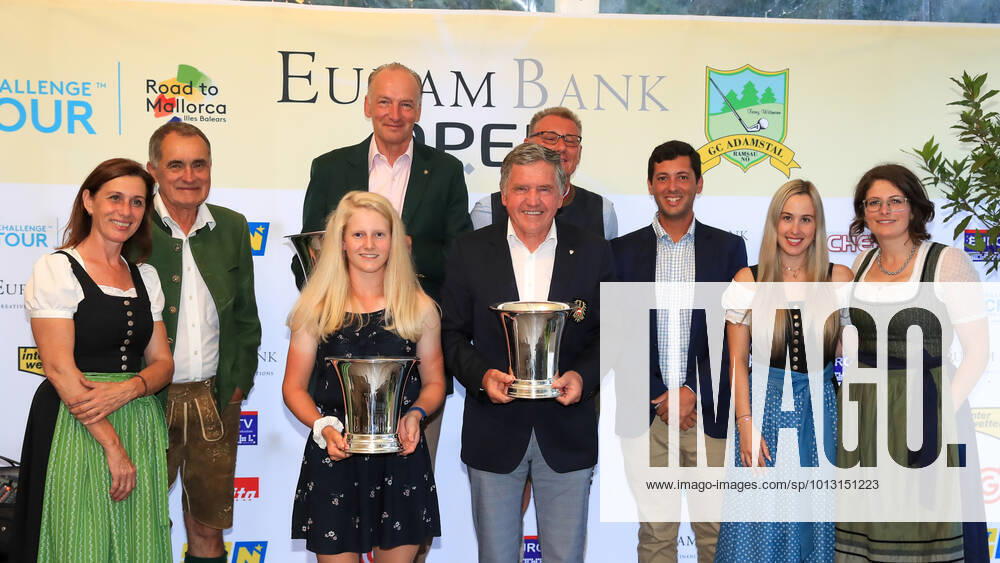 GOLF - EURAM Bank Open 2022 RAMSAU,AUSTRIA,13.JUL.22 - GOLF - Challenge Tour, EURAM Bank Open 2022, ProAm, GC Adamstal. Image shows Franz Wittmann, president Peter Enzinger (OEGV), Franz Witt Doerring, Maja Dultinger, Manfred Huber (EURAM Bank) and guests. GEPAxpictures Buehner
