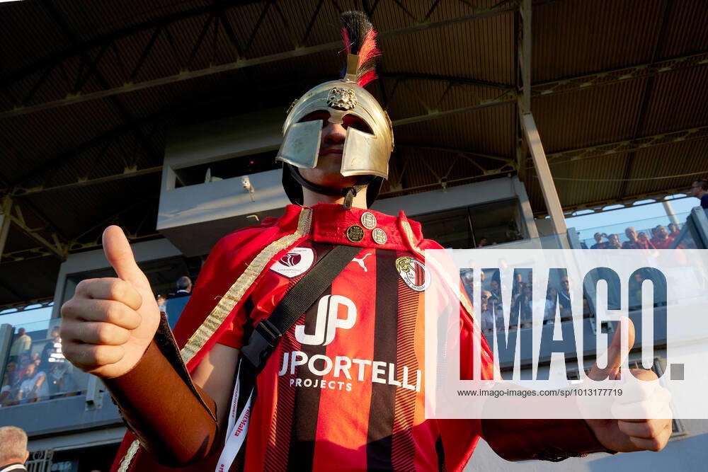 TA QALI, MALTA - 14 JULY 2022 A Hamrun Spartans mascot clad in a Spartan tunic ahead of the First qualifying round, 2nd leg soccer match, from the UEFA Europa Conference League between Hamrun Spartans and Alashkert at the Centenary Stadium, Ta Qali, Malta on 14 July 2022. Photo Domenic Aquilina Hamrun Spartans FC (MLT) v Alashkert FC (ARM) UECL_22_23