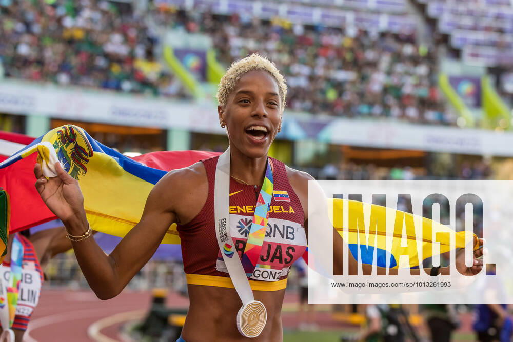 World Athletics Championships Oregon 22 United States of America, 18 07 2022 Yulimar ROJAS of VENEZUELA VEN wins gold in the womens triple jump at the World Athletics Championships Oregon 22 in Eugene, on Monday