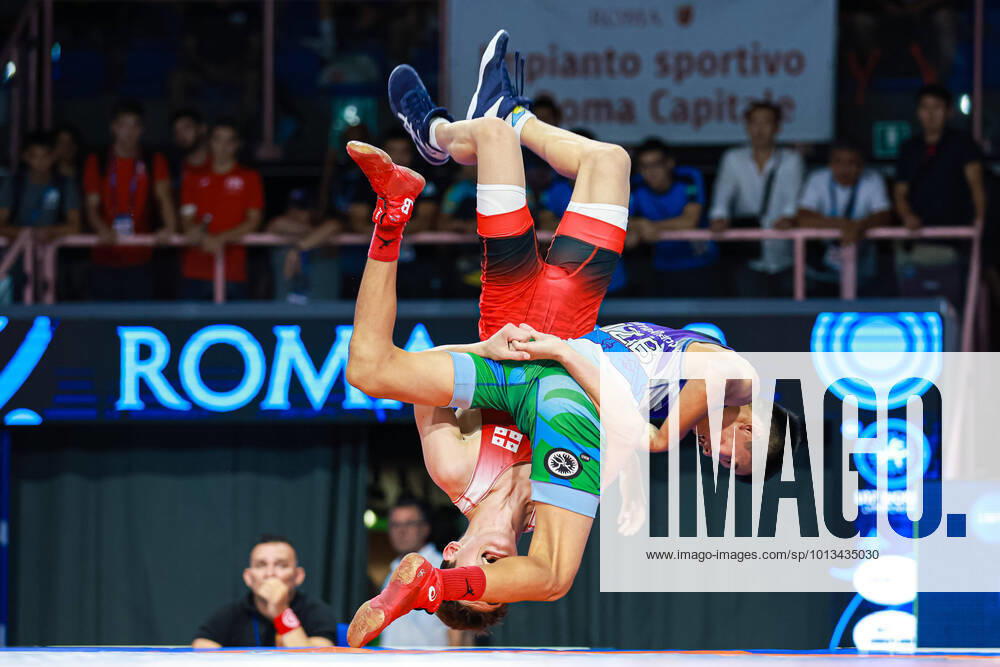 Wrestling u17 World Championships 51kg GR AYTJAN KHALMAKHANOV UZB df Anri KHOZREVANIDZE GEO Roma Italia