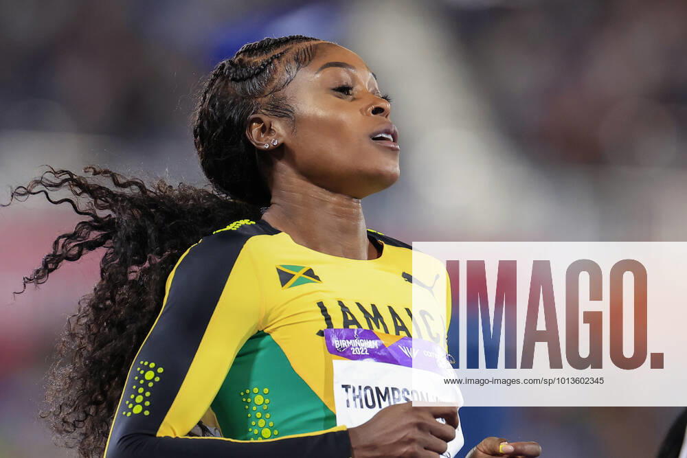 Commonwealth Games Athletics Elaine Thompson-Herah of Jamaica wins the womens 100m final Birmingham Alexander Stadium West Midlands United Kingdom