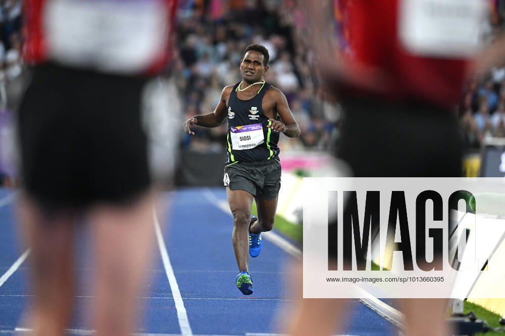 COM22 ATHLETICS FINALS, Rosefelo Siosi of the Solomon Islands finishing the Men s 5000m Final during Day 9 of the XXII Commonwealth Games at Alexander Stadium in Birmingham, England, Friday, July 29, 2022. ( NO ARCHIVING, , NO USE IN BOOKS WITHOUT CONSENT BIRMINGHAM UNITED KINGDOM