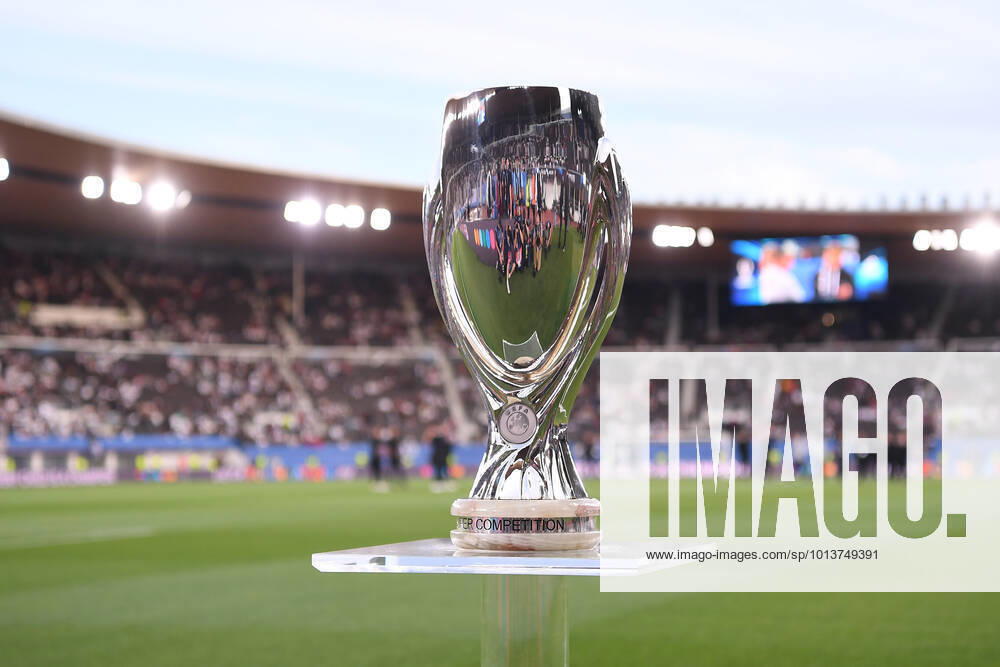 Soccer UEFA Super Cup Real Madrid Eintracht Frankfurt on 10 08 2022 at the Olympic Stadium in Helsinki Super Cuo trophy
