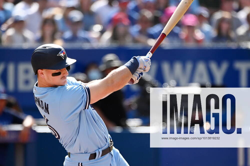Toronto Blue Jays Matt Chapman hits a solo home run off Cleveland Guardians starting pitcher Triston McKenzie in fifth inning American League baseball action in Toronto on Saturday, August 13, 2022. Matt Chapman - ZUMAc35_ 20220813_zaf_c35_093