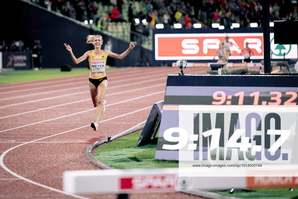 European Championships Munich22 Athletics, 20 08 2022 Lea Meyer GER in the 3000m steeplechase final on 20 08 2022 at the European Athletics Championships in Munich, Germany