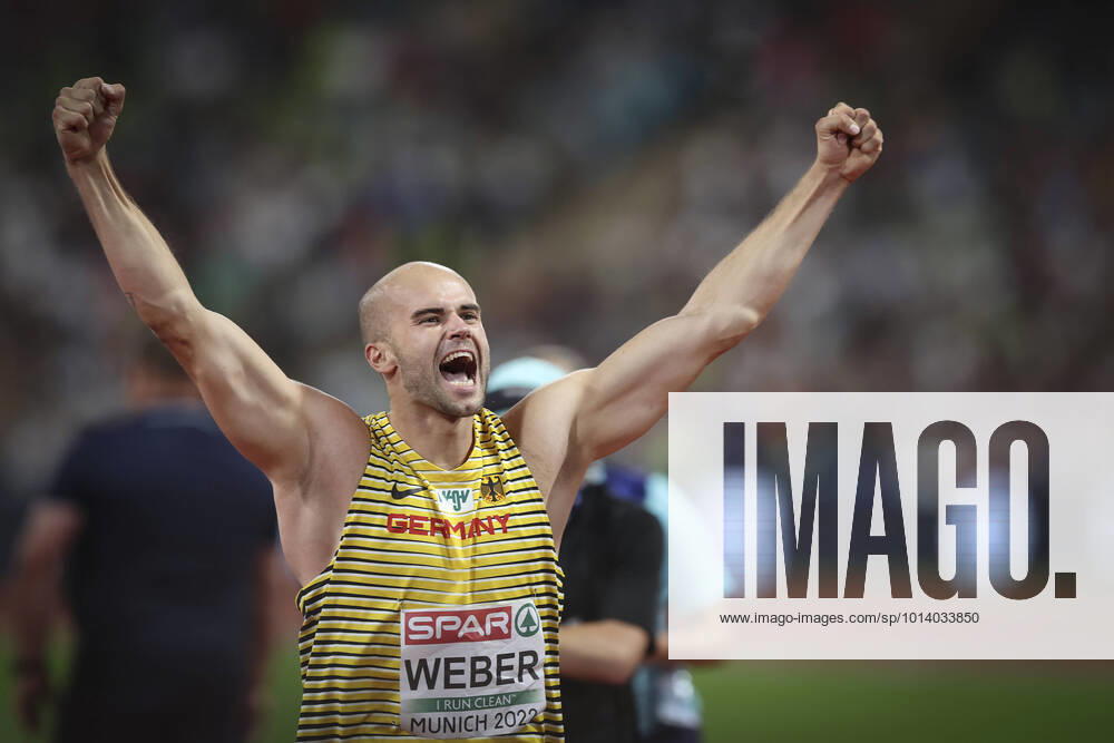 European Championships Munich22 Athletics, 21 08 2022 Julian Weber GER looks forward European Championships Munich22 on 21 08 22 at the Olympic Stadium in Munich, Germany