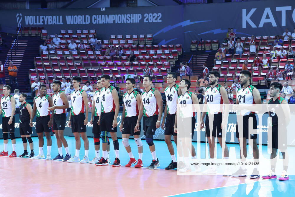 KATOWICE 26.08.2022 MISTRZOSTWA SWIATA W SIATKOWCE MEZCZYZN FAZA GRUPOWA GRUPA C: USA - MEKSYK --- FIVB VOLLEYBALL MENS World Championship, WM, Weltmeisterschaft 2022 GROUP C MATCH: USA - MEXICO REPREZENTACJA MEKSYKU FOT. ANNA KLEPACZKO FOTOPYK NEWSPIX.PL --- Newspix.pl 220826LUM003