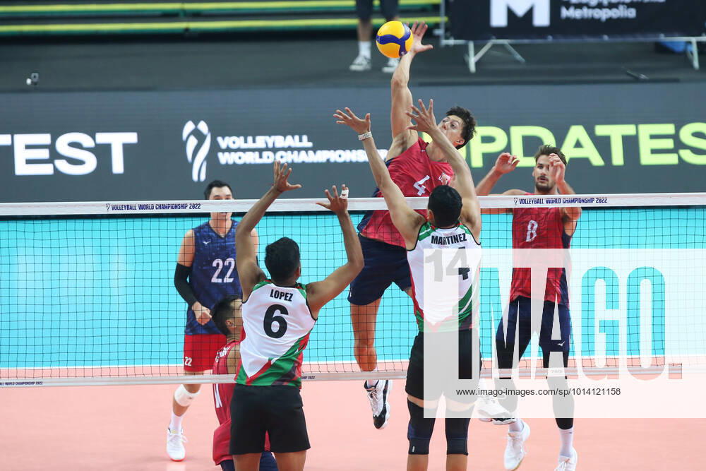 KATOWICE 26.08.2022 MISTRZOSTWA SWIATA W SIATKOWCE MEZCZYZN FAZA GRUPOWA GRUPA C: USA - MEKSYK --- FIVB VOLLEYBALL MENS World Championship, WM, Weltmeisterschaft 2022 GROUP C MATCH: USA - MEXICO JEFFREY JENDRYK II FOT. ANNA KLEPACZKO FOTOPYK NEWSPIX.PL --- Newspix.pl 220826LUM022