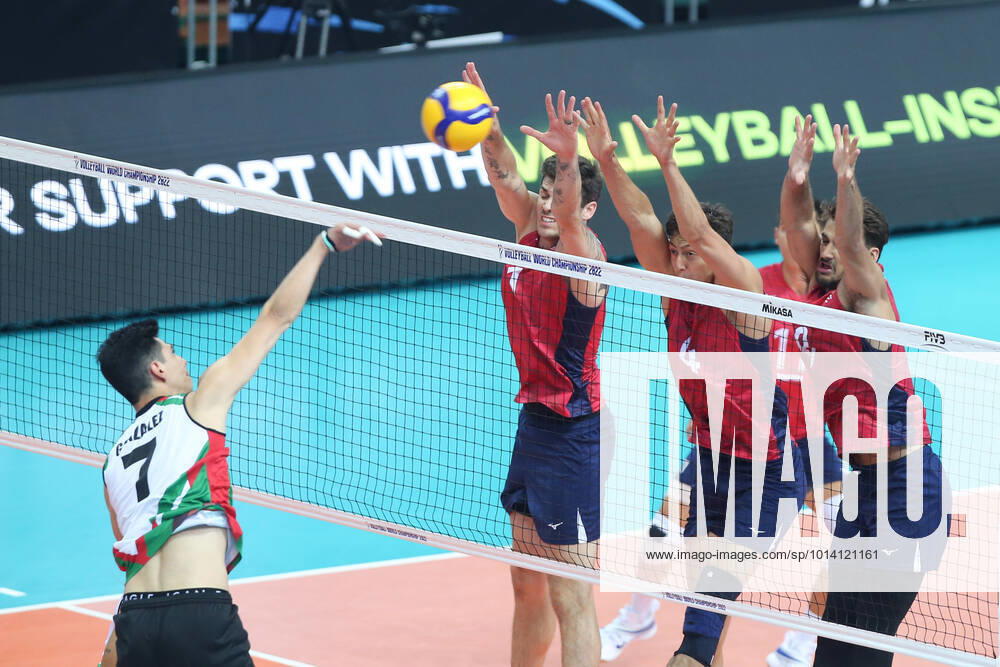KATOWICE 26.08.2022 MISTRZOSTWA SWIATA W SIATKOWCE MEZCZYZN FAZA GRUPOWA GRUPA C: USA - MEKSYK --- FIVB VOLLEYBALL MENS World Championship, WM, Weltmeisterschaft 2022 GROUP C MATCH: USA - MEXICO MATTHEW ANDERSON JEFFREY JENDRYK II TOREY DEFALCO FOT. ANNA KLEPACZKO FOTOPYK NEWSPIX.PL --- Newspix.pl 220826LUM025
