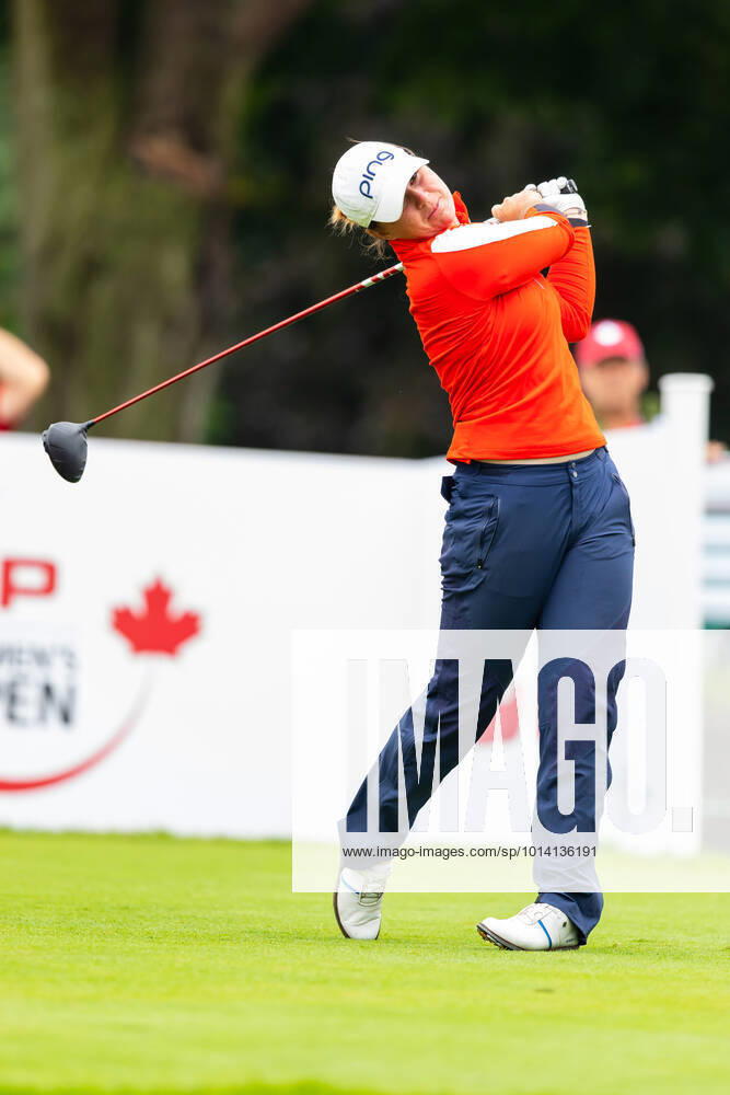 OTTAWA, ON - AUGUST 26: Isi Gabsa of Germany tees off on the 1st hole during the second round of the CP Womens Open on August 26, 2022, at The Ottawa Hunt and Golf Club in Ottawa, ON, Canada. (Photo by Richard A. Whittaker Icon Sportswire) GOLF: AUG 26 LPGA, Golf Damen - CP Womens Open Icon2208260882