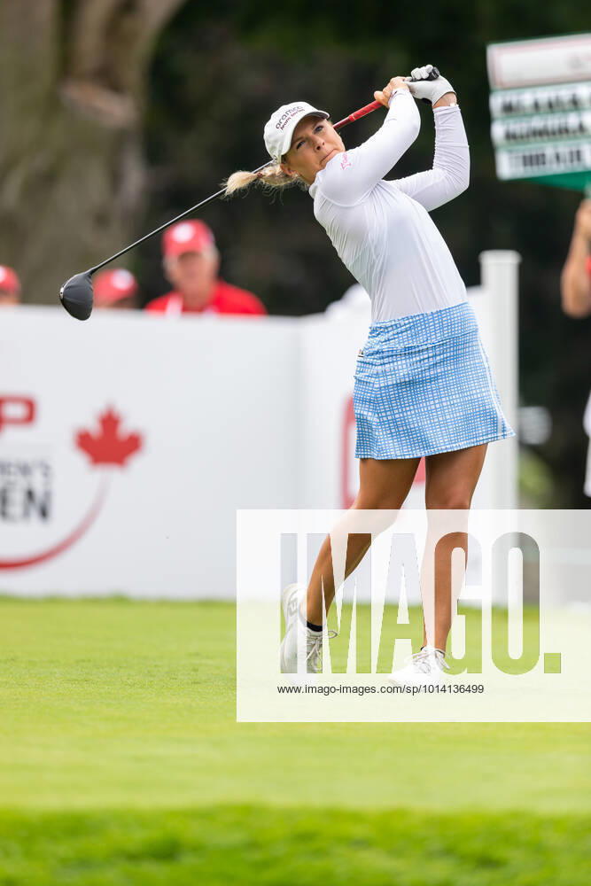 OTTAWA, ON - AUGUST 26: Lindsey Weaver-Wright of the United States tees off on the 1st hole during the second round of the CP Womens Open on August 26, 2022, at The Ottawa Hunt and Golf Club in Ottawa, ON, Canada. (Photo by Richard A. Whittaker Icon Sportswire) GOLF: AUG 26 LPGA, Golf Damen - CP Womens Open Icon2208261272
