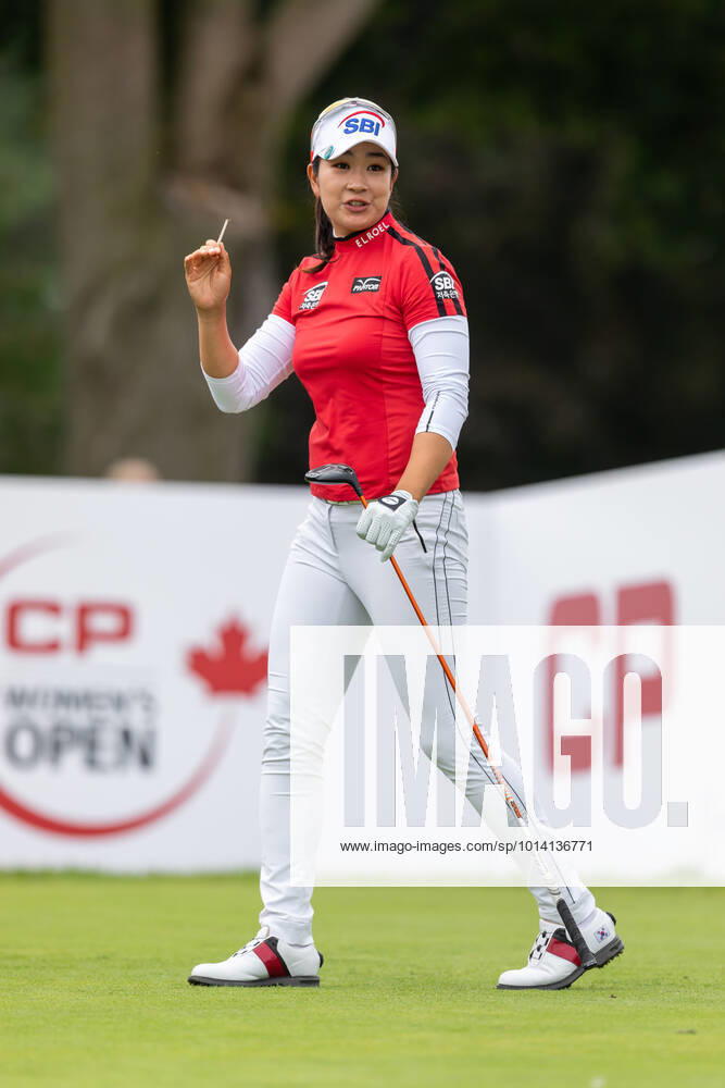 OTTAWA, ON - AUGUST 26: A Lim Kim of South Korea after teeing off on the 1st hole during the second round of the CP Womens Open on August 26, 2022, at The Ottawa Hunt and Golf Club in Ottawa, ON, Canada. (Photo by Richard A. Whittaker Icon Sportswire) GOLF: AUG 26 LPGA, Golf Damen - CP Womens Open Icon2208261552