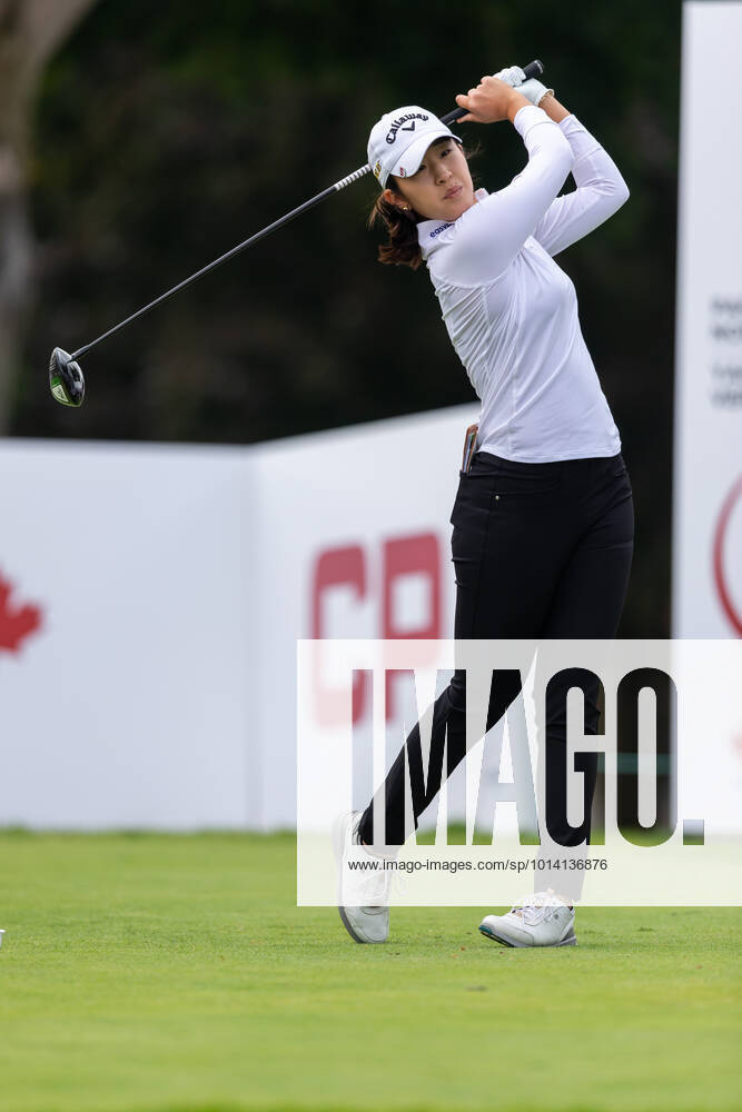OTTAWA, ON - AUGUST 26: Andrea Lee of the United States tees off on the 1st hole during the second round of the CP Womens Open on August 26, 2022, at The Ottawa Hunt and Golf Club in Ottawa, ON, Canada. (Photo by Richard A. Whittaker Icon Sportswire) GOLF: AUG 26 LPGA, Golf Damen - CP Womens Open Icon2208261762
