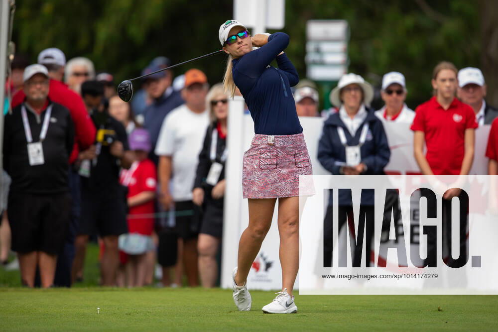 OTTAWA, ON - AUGUST 27: Jodi Ewart Shadoff of England on the 1st hole tee during the third round of the CP Womens Open on August 27, 2022, at The Ottawa Hunt and Golf Club in Ottawa, ON, Canada. (Photo by Richard A. Whittaker Icon Sportswire) GOLF: AUG 27 LPGA, Golf Damen - CP Womens Open Icon2208270153