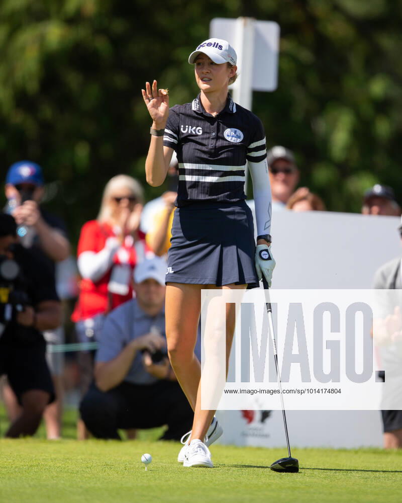 OTTAWA, ON - AUGUST 27: Nelly Korda of the United States on the 1st hole tee during the third round of the CP Womens Open on August 27, 2022, at The Ottawa Hunt and Golf Club in Ottawa, ON, Canada. (Photo by Richard A. Whittaker Icon Sportswire) GOLF: AUG 27 LPGA, Golf Damen - CP Womens Open Icon2208271333