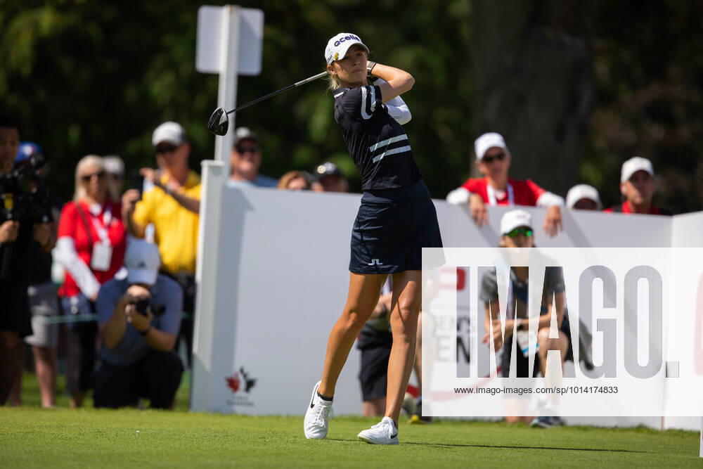 OTTAWA, ON - AUGUST 27: Nelly Korda of the United States on the 1st hole tee during the third round of the CP Womens Open on August 27, 2022, at The Ottawa Hunt and Golf Club in Ottawa, ON, Canada. (Photo by Richard A. Whittaker Icon Sportswire) GOLF: AUG 27 LPGA, Golf Damen - CP Womens Open Icon2208271373