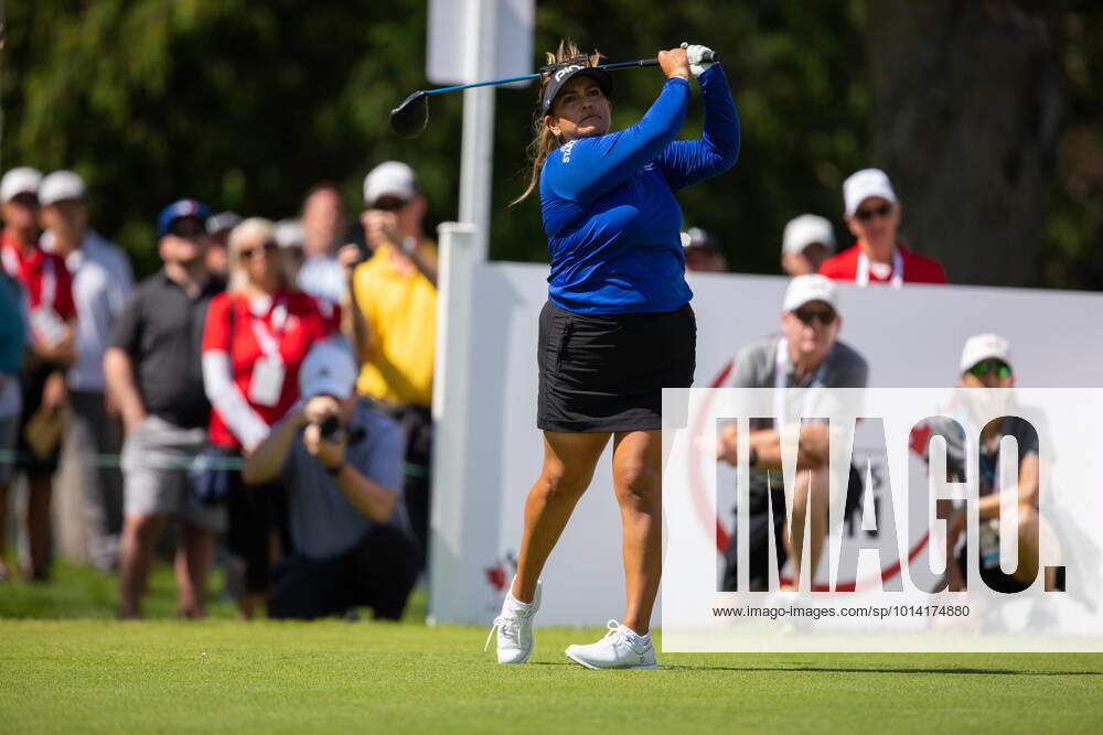 OTTAWA, ON - AUGUST 27: Lizette Salas of the United States on the 1st hole tee during the third round of the CP Womens Open on August 27, 2022, at The Ottawa Hunt and Golf Club in Ottawa, ON, Canada. (Photo by Richard A. Whittaker Icon Sportswire) GOLF: AUG 27 LPGA, Golf Damen - CP Womens Open Icon2208271463