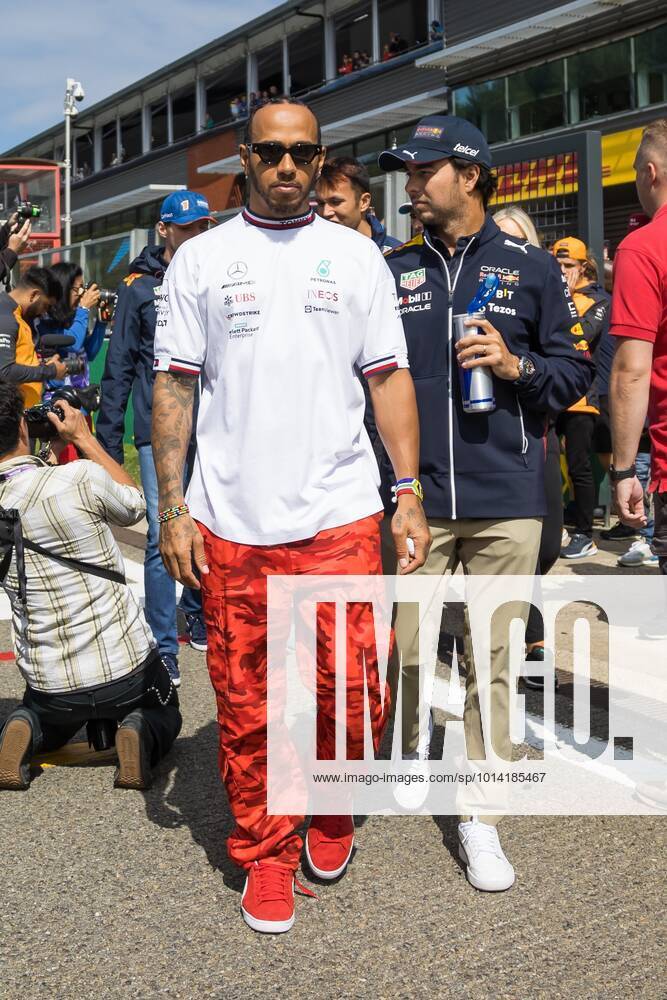 Lewis Hamilton Mercedes AMG Petronas Motorsport and Sergio Perez Red Bull Racing , Belgian Grand Prix 2022, Motorsport, Formula 1, 28 08 2022 Belgian Grand Prix 2022, Motorsport, Formula 1