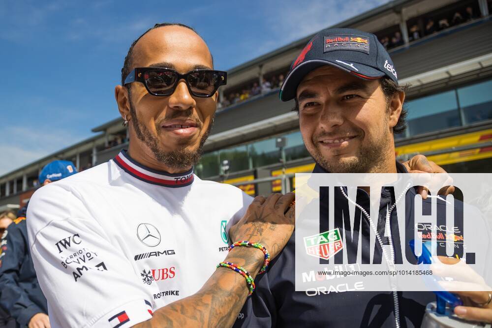 Lewis Hamilton Mercedes AMG Petronas Motorsport and Sergio Perez Red Bull Racing , Belgian Grand Prix 2022, Motorsport, Formula 1, 28 08 2022 Belgian Grand Prix 2022, Motorsport, Formula 1
