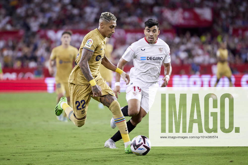 Sevilla FC v FC Barcelona, Barca LaLiga Santander, Seville, Spain Seville, Spain. 03rd September 2022. Raphinha (22) of FC Barcelona seen during the LaLiga Santander match between Sevilla FC and FC Barcelona at Estadio Ramon Sanchez Pizjuan in Seville. Seville Andalucia Spain Estadio Ramon Sanchez Pizjuan