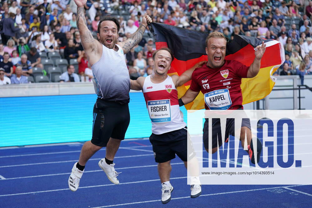 Athletics, Track Field, Athletics, world athletics meeting, ISTAF Berlin 2022, 04 09 2022, Olympiastadion Berlin, shot put F40 41 Hagan Landry, Yannis Fischer, Niko Kappel