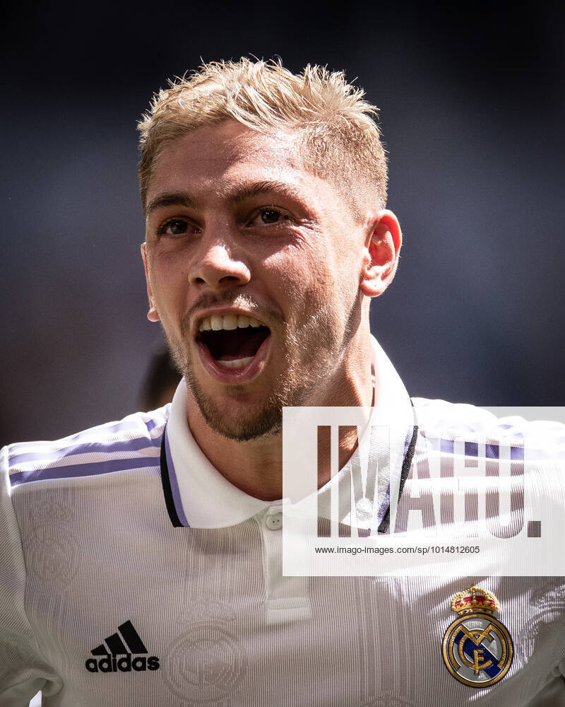 Real Madrid vs RCD Mallorca Fede Valverde celebrates his goal during the game against RCD Mallorca valid for La Liga at the Santiago BernabÃ u stadium, in Madrid, today September 11, 2022.