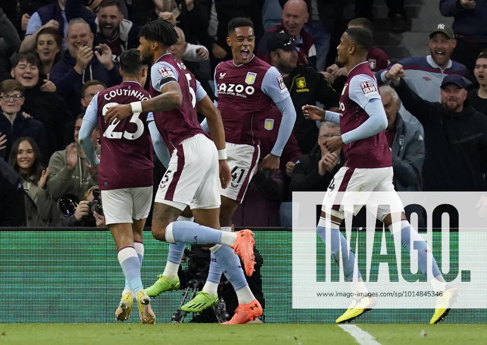 Birmingham, England, 16th September 2022. Jacob Ramsey of Aston Villa celebrates scoring the first goal during the Premier League match at Villa Park, Birmingham. Picture credit should read: Andrew Yates Sportimage . SPI-1879-0019