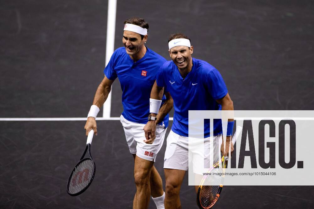 Mandatory Credit: Photo by Ella Ling Shutterstock (13413997hf) Roger Federer and Rafael Nadal of Team Europe in their Men s Doubles match, the final match of Federer s career Laver Cup, Tennis Tournament, Day One, 02 Arena, London, UK - 23 Sep 2022 Laver Cup, Tennis Tournament, Day One, 02 Arena, London, UK - 23 Sep 2022