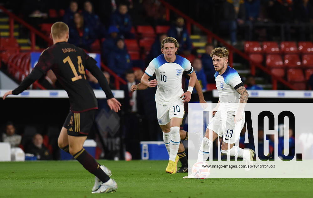 Harvey Elliott (Liverpool) of England U21, U 21 during the International Friendly, L?nderspiel, Nationalmannschaft match between England U21 and Germany U21 at Bramall Lane, Sheffield, England on 27 September 2022.