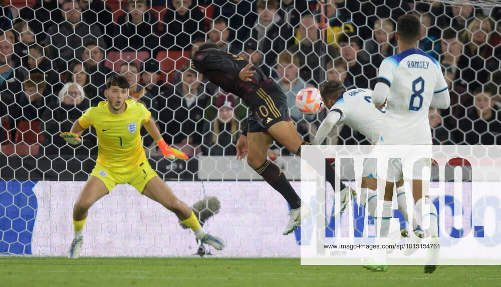 England Under 21 v Germany U21, U 21 International Friendly, Länderspiel, Nationalmannschaft Felix Nmecha of Germany U21 scores his team s 1st goal to make it 1-0 during the International Friendly match at Bramall Lane, Sheffield Content Not Available For UK Newspapers