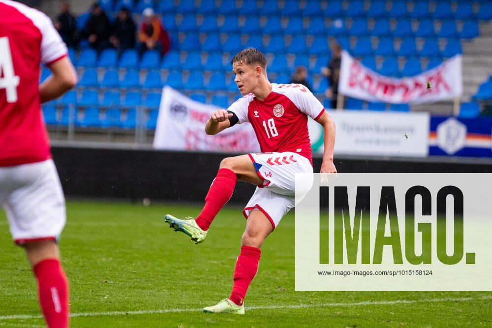 Denmark U19 v England U19, UEFA U19 Championship qualifier, Hobro, Denmark Hobro, Denmark. 27th, September 2022. Mads Enggaard (18) of Denmark seen during the UEFA U19 Championship qualifier between Denmark and England at DS Arena in Hobro. Hobro Denmark