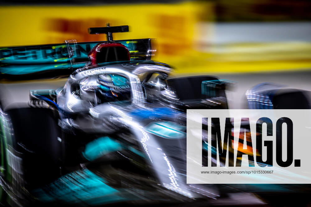 MARINA BAY, SINGAPORE: George Russell, racing for the Mercedes AMG team during the 2022 Formula 1 Singapore Grand Prix at the Marina Bay Street Circuit in Marina Bay, Singapore.