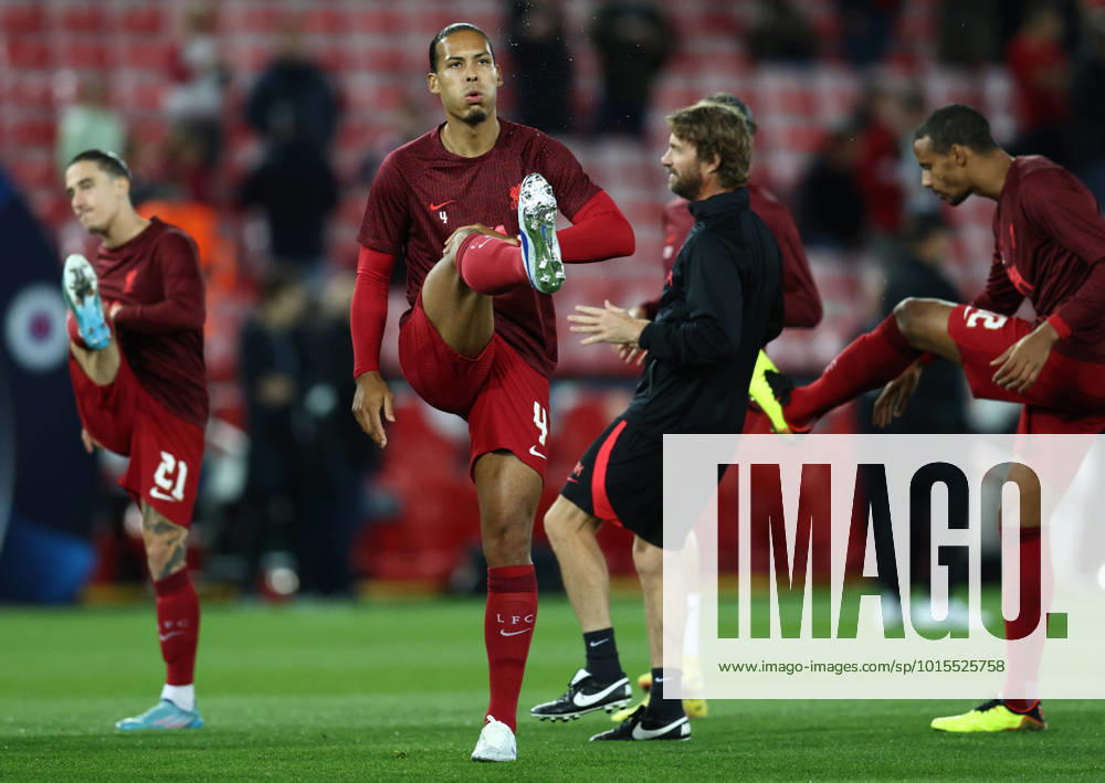 Liverpool, England, 4th October 2022. Virgil van Dijk of Liverpool warms up during the UEFA Champions League match at Anfield, Liverpool. Picture credit should read: Darren Staples Sportimage . SPI-1921-0014