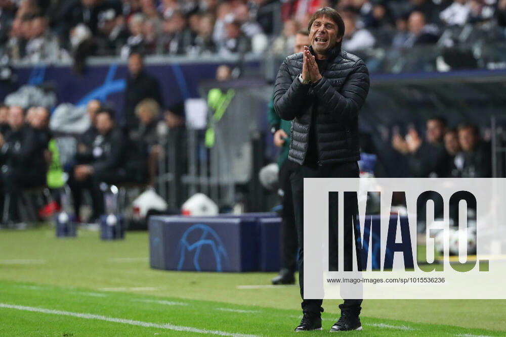 Champions League Eintracht Frankfurt Tottenham Hotspur on 04 10 2022 at Deutsche Bank Park in Frankfurt coach Antonio Conte Tottenham is struggling with a missed opportunity MH