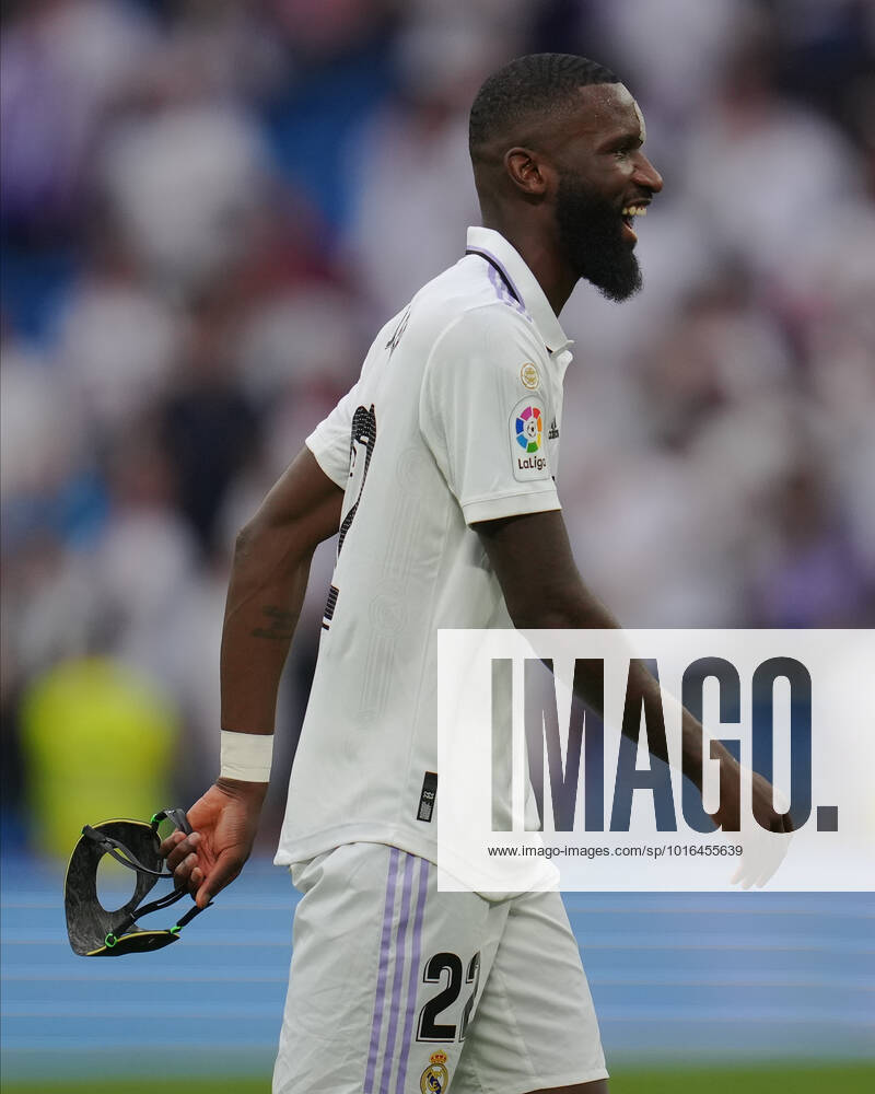 ESP: Real Madrid v FC Barcelona, Barca La Liga Santander. La Liga. Date 9 Antonio Rudiger of Real Madrid celebrates the victory at full time during the La Liga match between Real Madrid and FC Barcelona played at Santiago Bernabeu Stadium on October 16, 2022 in Madrid, Spain. kpng