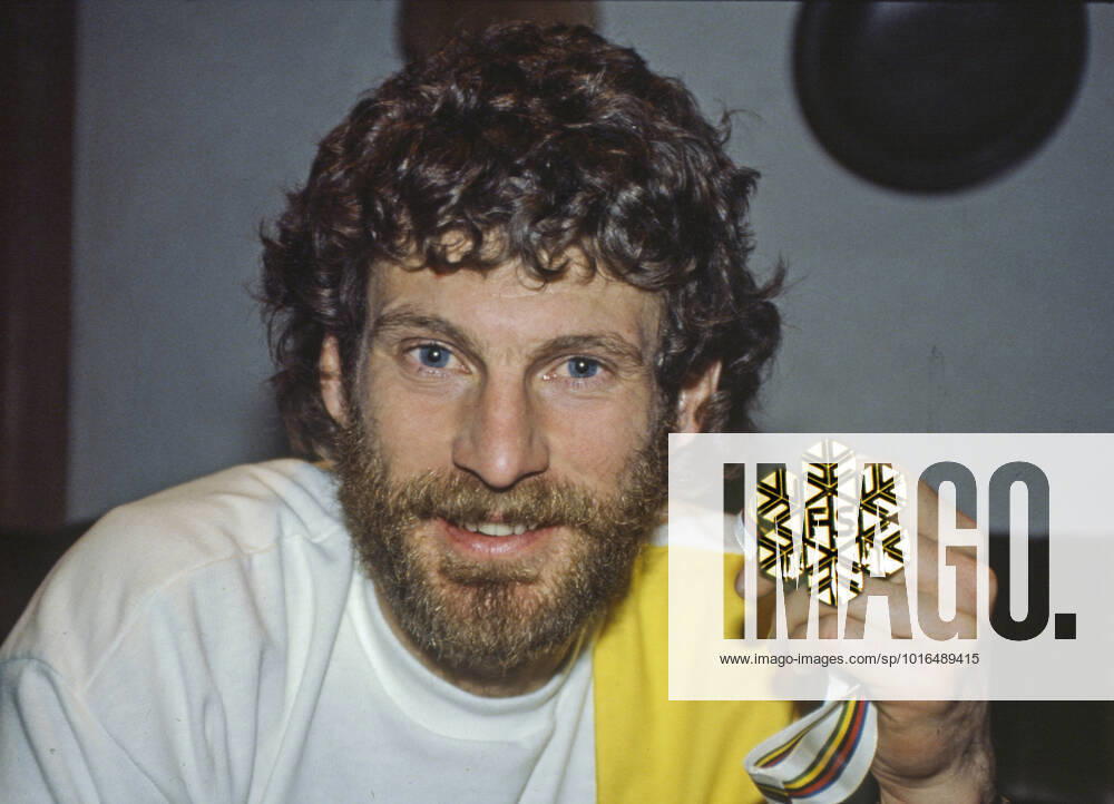 OBERSTDORF 1987 02 15 Swedish cross-country skier Thomas Wassberg shows his gold medal for the victory in the 30 km classic style at the World Championships in cross-country skiing in Oberstdorf, West Germany, 15 February 1987. Wassberg won medals in all distances, gold in the 30 km classic and in the mens relay, and silver in 15 km classic and 50 km freestyle Oberstdorf Germany