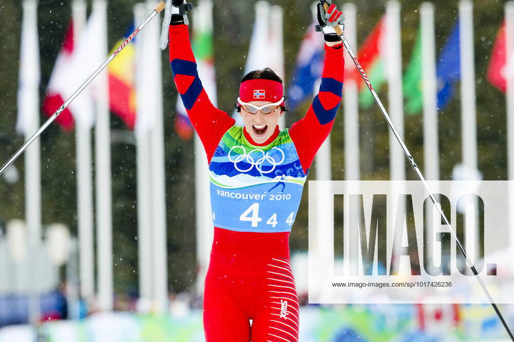 VANCOUVER, WHISTLER, CANADA 20100226 Marit Bjorgen Norway secured the gold on the women s relay in cross country skiing in Whistler Olympic Park during the Olympics in Vancouver 2010 on Thursday VANCOUVER, WHISTLER CANADA